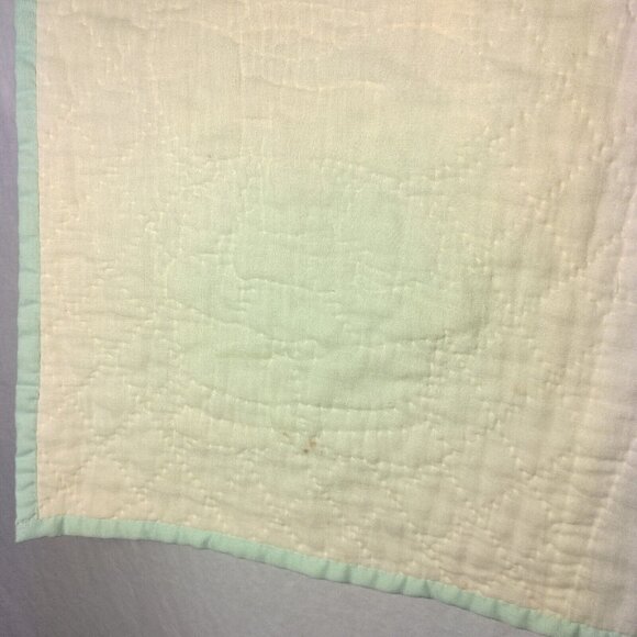 Handmade Quilted Baby Wall Hanging Yellow Green Animals Turtle Mice Ducks READ - Picture 15 of 16